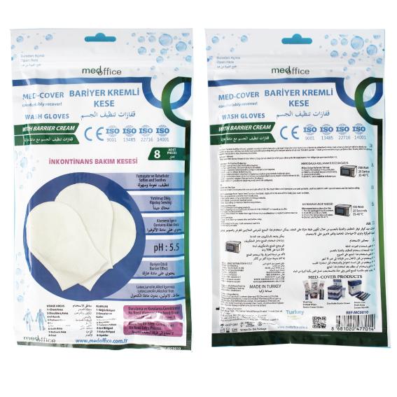 MEDCOVER WASHGLOVE WITH BARRIER CREAM